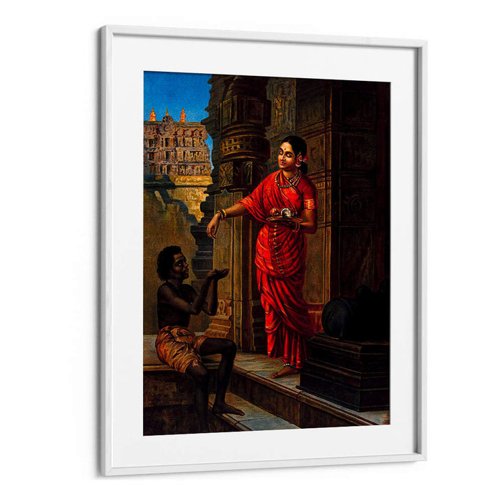 A WOMAN GIVING ALMS TO A BEGGAR