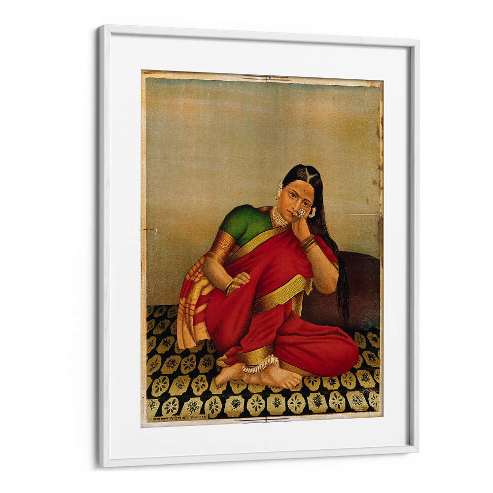 A WOMAN LEANING WISTFULLY