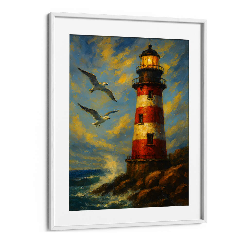 BEACON OF THE RED TOWER , EXPRESSIONISM PAINTINGS