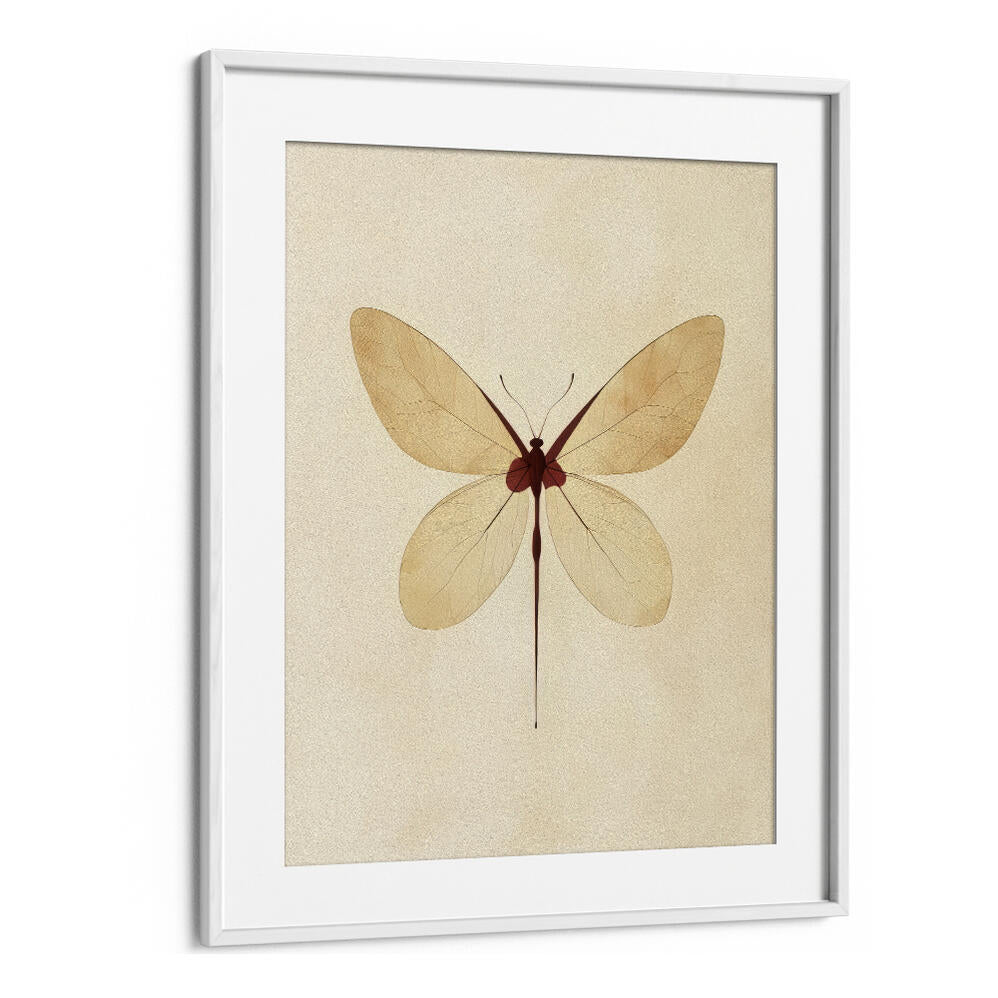 BEIGE BUTTERFLY WALL ART , FLORAL FLOWER PAINTINGS
