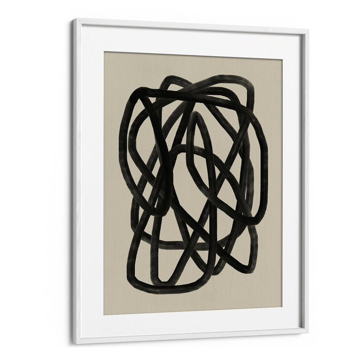 BLACK BEIGE CANVAS , LINE ART PAINTINGS