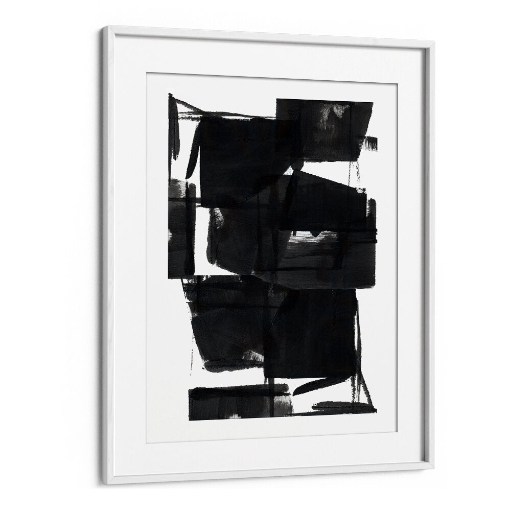 Elevate your room with ABSTRACT COMPOSITION VIII, a striking piece in BLACK and WHITE from WHITEMOUNT ABSTRACT PAINTINGS.