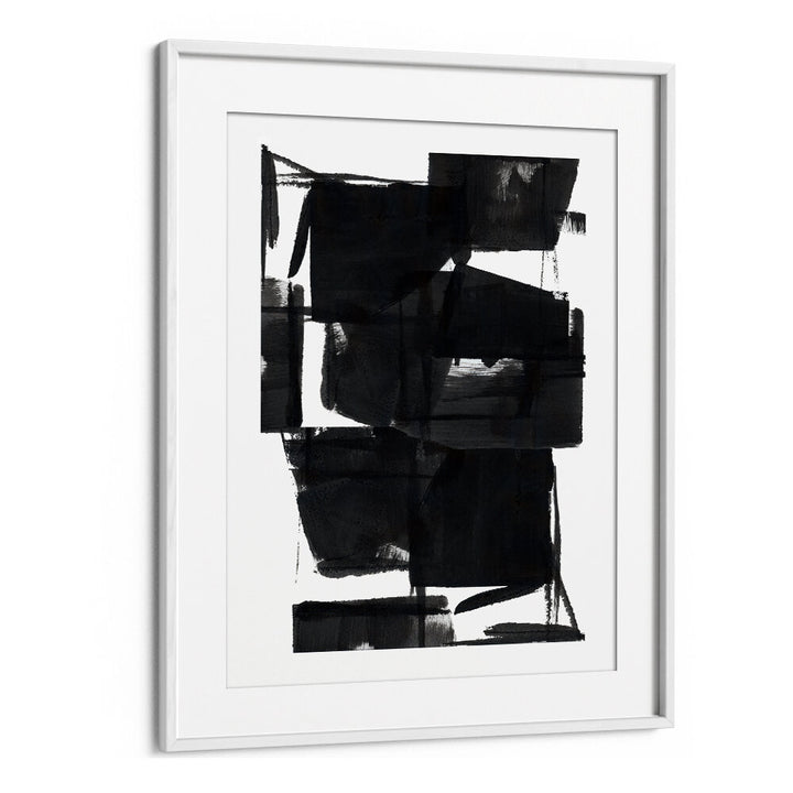 Elevate your room with ABSTRACT COMPOSITION VIII, a striking piece in BLACK and WHITE from WHITEMOUNT ABSTRACT PAINTINGS.