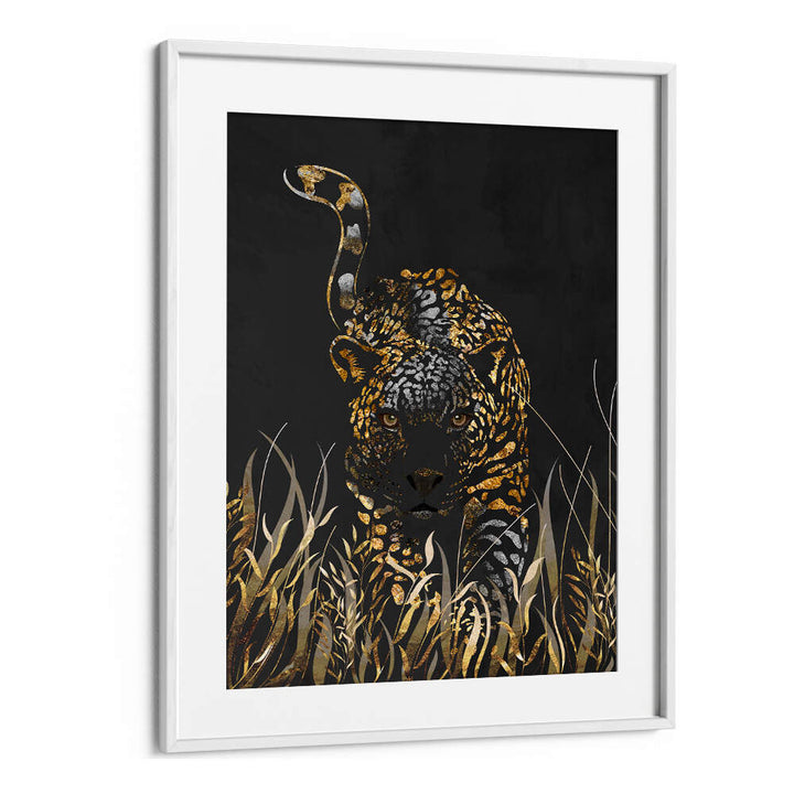 BLACK GOLD JAGUAR , ANIMAL PAINTINGS