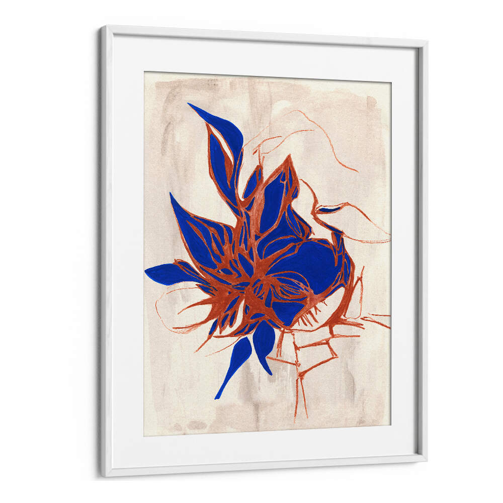 BLUE FLORAL ELEGANCE III , ORGANIC FORMS