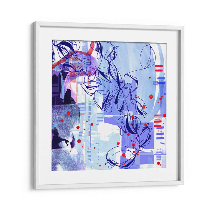 BLUE FLORAL ELEGANCE , ORGANIC FORMS