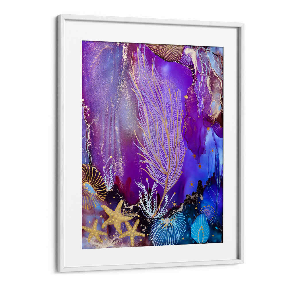 Vibrant BLUSHING REEF II, BEACH PAINTINGS featuring marine life in rich colors for a serene coastal vibe.