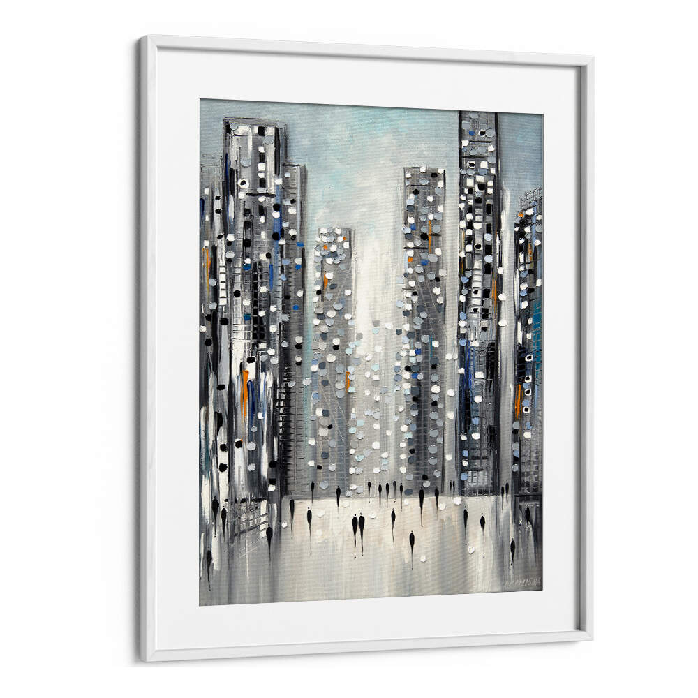 CITY REFLECTIONS , MODERN IMPRESSIONISM PAINTINGS