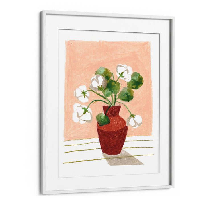 CLAY VASE I , FLORAL FLOWER PAINTINGS