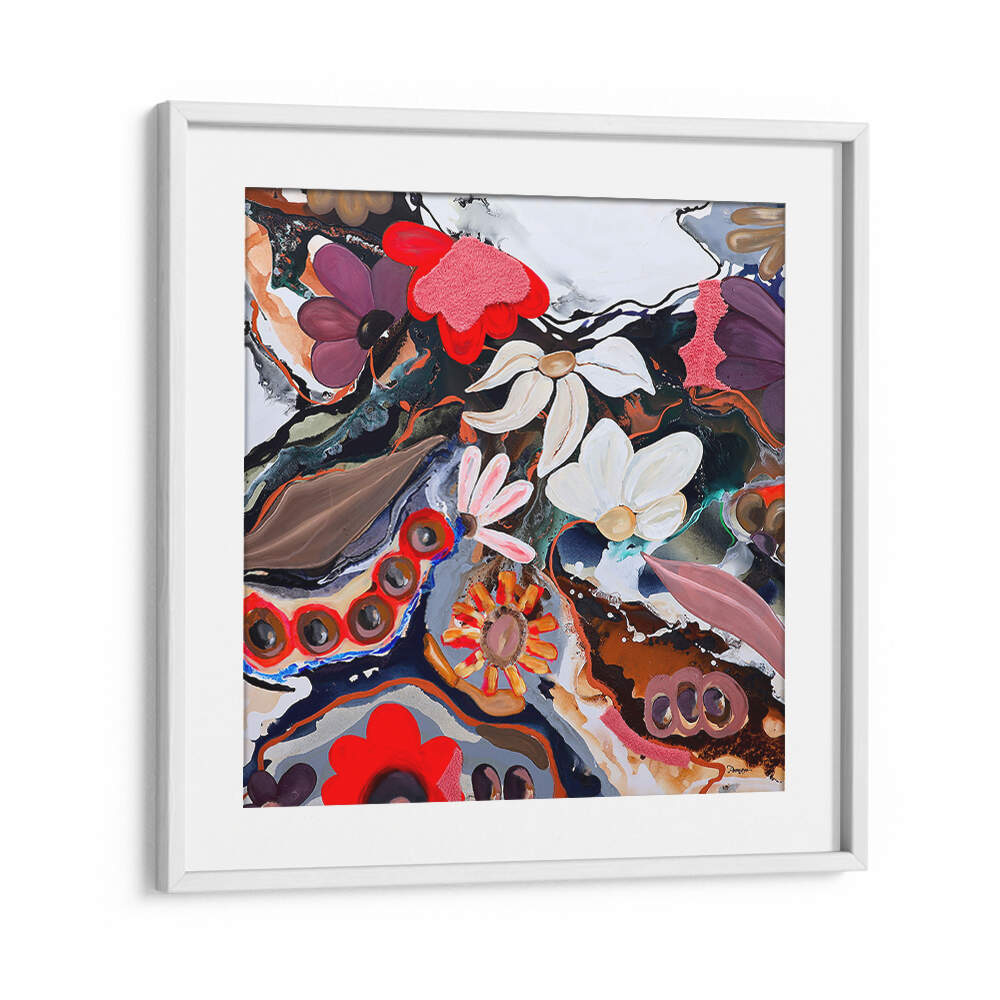 COLORFUL FLORAL WHIRLWIND , FLORAL FLOWER PAINTINGS