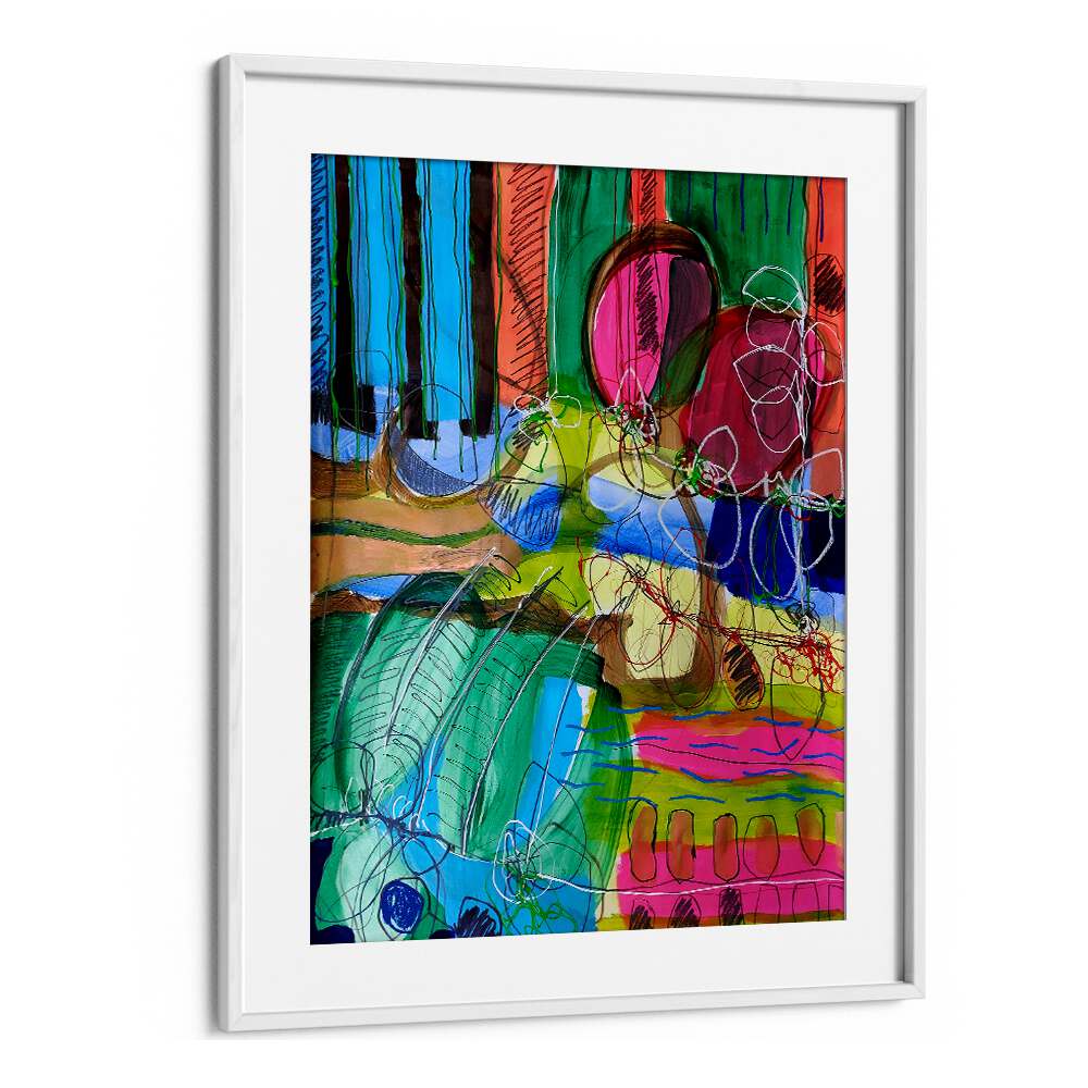 Bright and colorful COMPOSITION FOR A SUNDAY MORNING, ABSTRACT PAINTINGS enhance your home's tranquility and creativity.