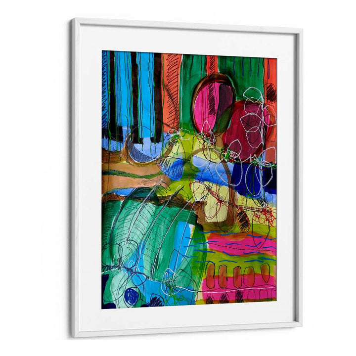 Bright and colorful COMPOSITION FOR A SUNDAY MORNING, ABSTRACT PAINTINGS enhance your home's tranquility and creativity.