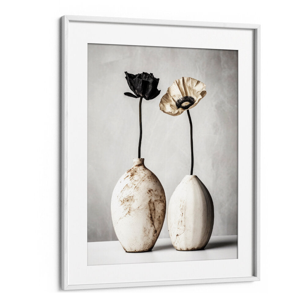 CONTRASTING BLOOMS , FLOWER VASES