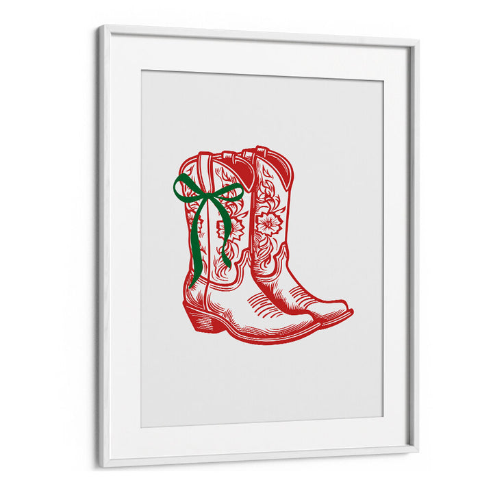 COUNTRY CHRISTMAS BOOTS - RED , COWBOY & MODERN AMERICANA PAINTINGS