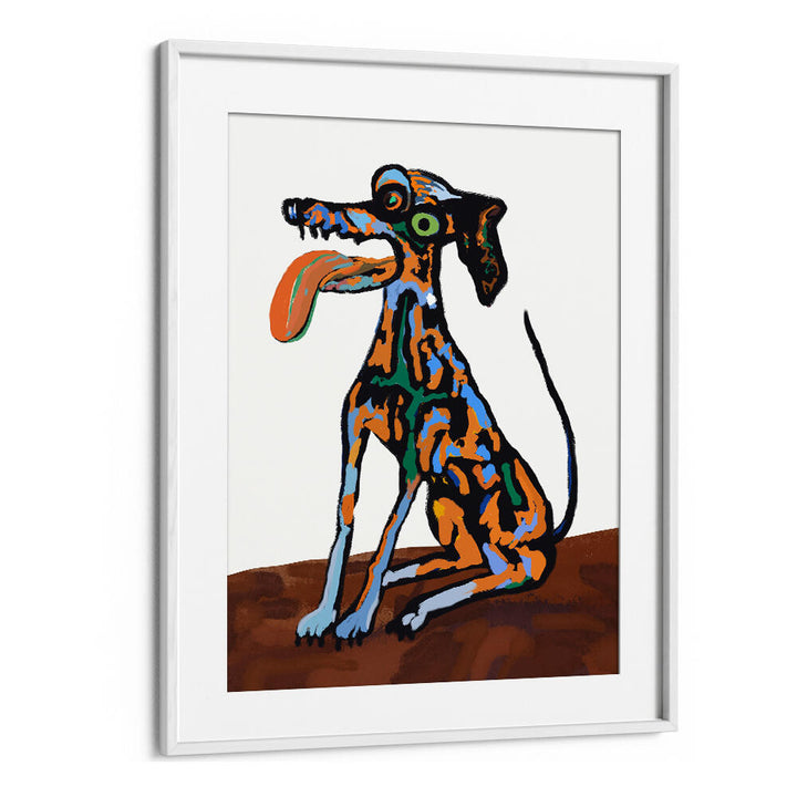 CRAZY DOG PORTRAIT , ANIMAL PAINTINGS