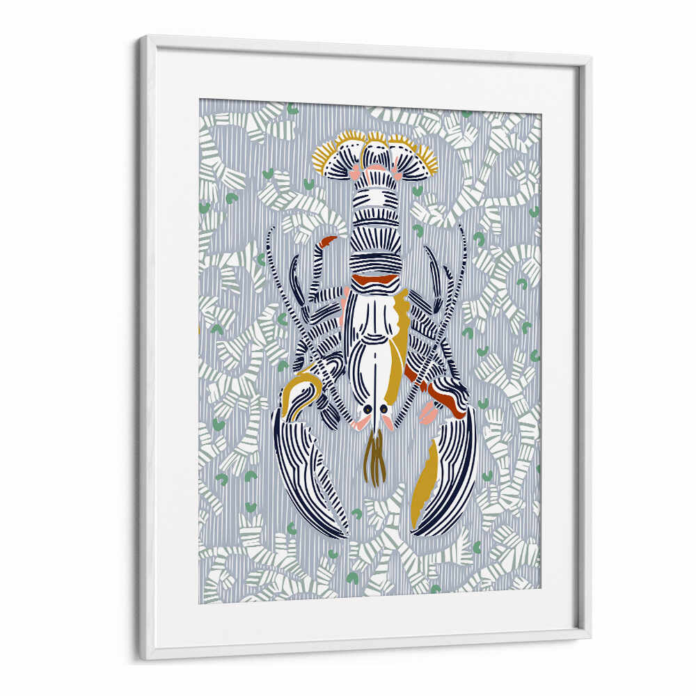 Elevate your kitchen decor with the CRUSTACEAN CORE GREY, KITCHEN POSTERS featuring striking lobster art.