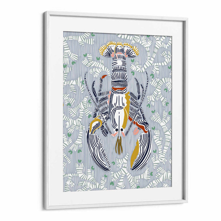 Elevate your kitchen decor with the CRUSTACEAN CORE GREY, KITCHEN POSTERS featuring striking lobster art.