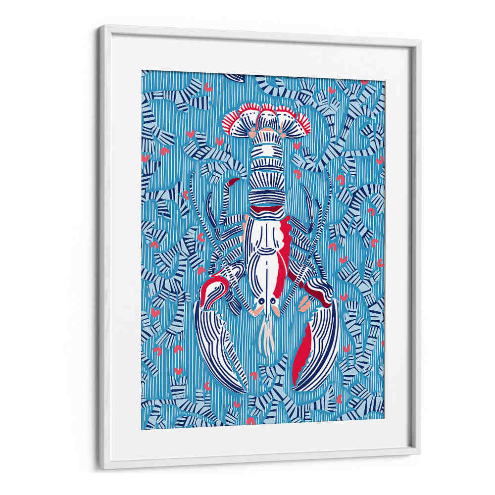 Vibrant CRUSTACEAN Beach Paintings featuring a striking lobster design, perfect for coastal-inspired decor.