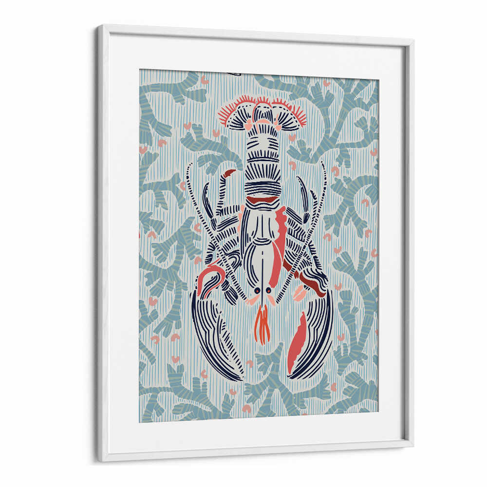 Stunning CRUSTACEAN CORE MINT, BAR art piece showcasing elegant lobster design, perfect for cafes and bars.
