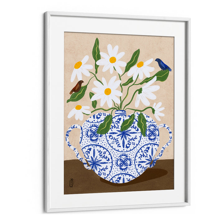 DAISIES IN BLUE TEAPOT
