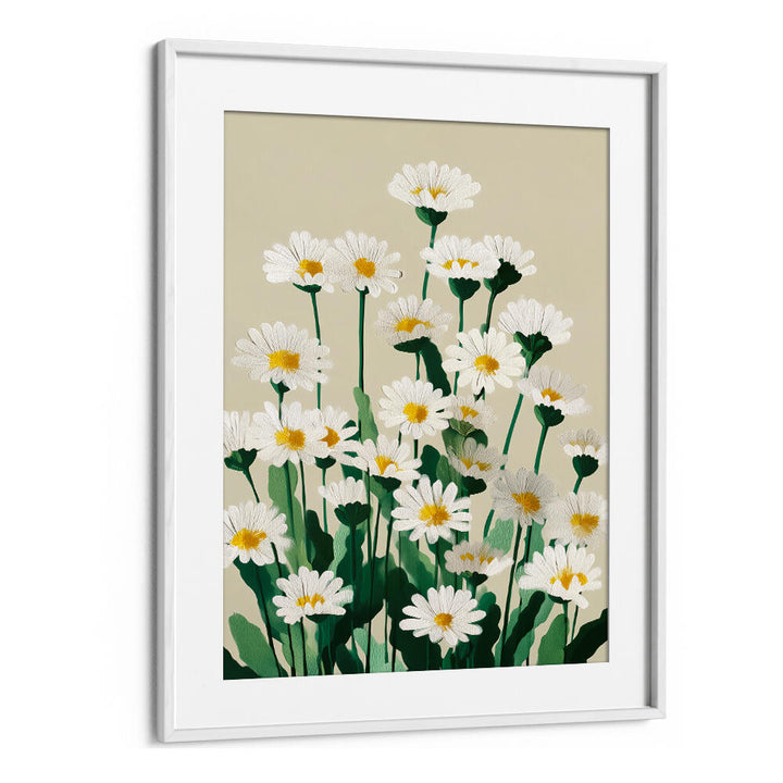 DAISY MEADOW MORNING , FLORAL FLOWER PAINTINGS