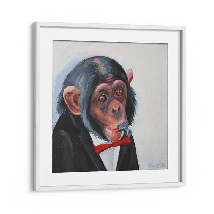 Dapper Chimp Whistle comic poster features vibrant artwork of a stylish chimp in a tuxedo with a whistle.