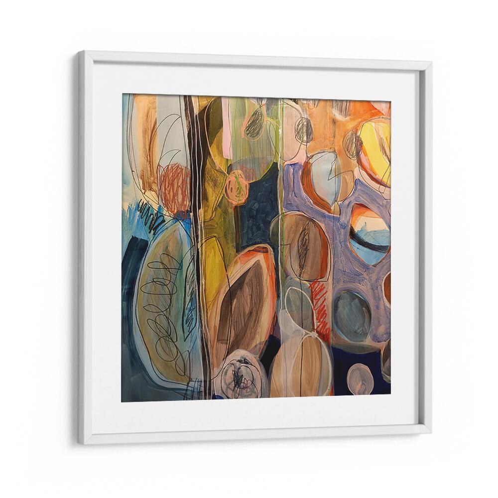 Vibrant colors and fluid brush strokes define ELEMENTS ORGANISEES IV, a stunning abstract painting for any space.