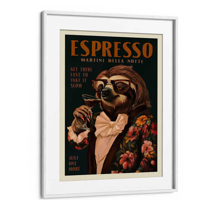 ESPRESSO MARTINI DRINKING SLOTH , BAR & CAFE ART