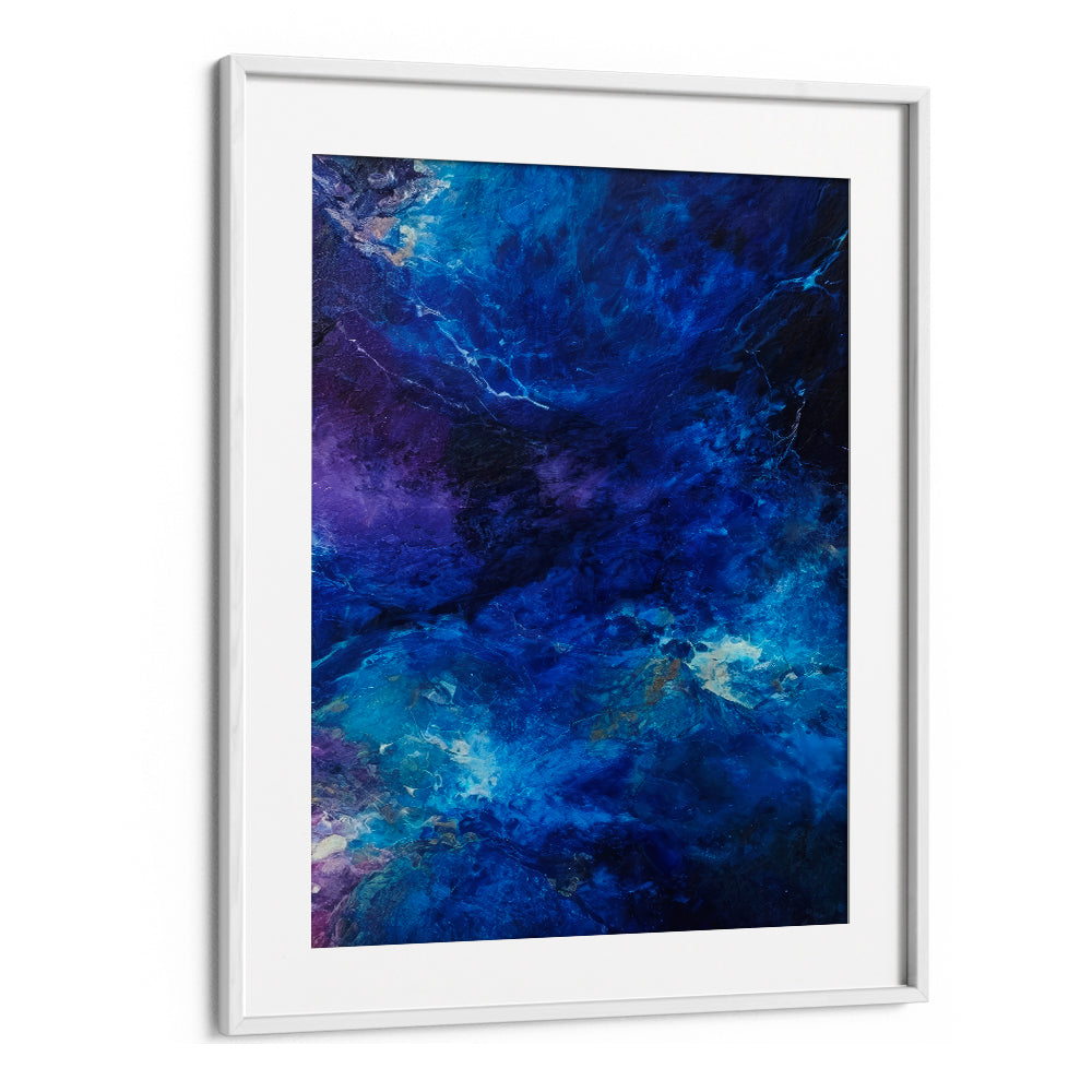 Stunning ETERNAL COSMOS, ABSTRACT PAINTINGS in rich blue hues, perfect for illuminating any space with celestial beauty.