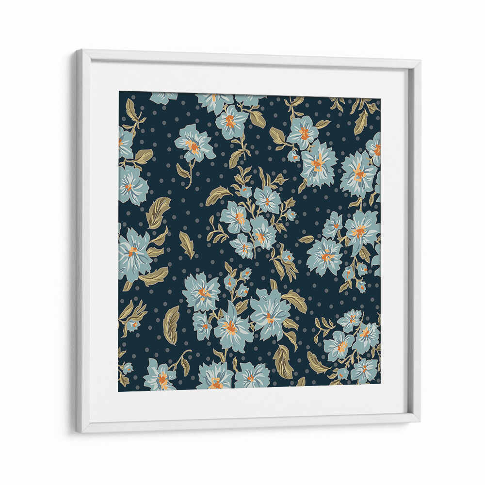 Enhance your decor with FLORAL HERITAGE V, PATTERN ART PRINTS, showcasing elegant floral designs on a dark background.