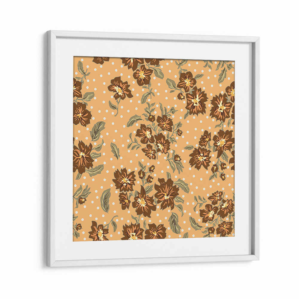Elegant FLORAL HERITAGE I, PATTERN ART PRINTS featuring intricate designs on a warm backdrop, perfect for any space.