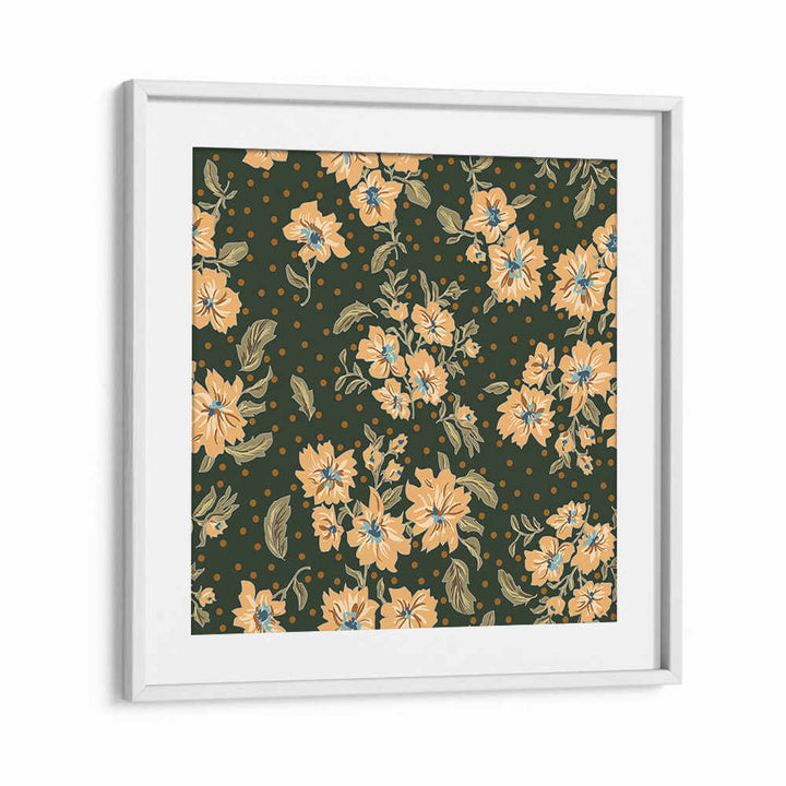 Transform your space with FLORAL HERITAGE VI, PATTERN ART PRINTS featuring vibrant floral designs on a dark background.