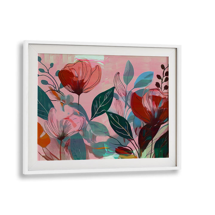 FLOWERS GARDEN I , FLORAL FLOWER PAINTINGS