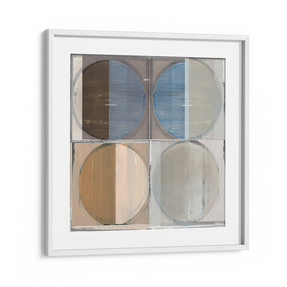 FOUR CIRCLES AND SQUARES II, GEOMETRIC ART PRINTS features modern design, perfect for elevating your living space.