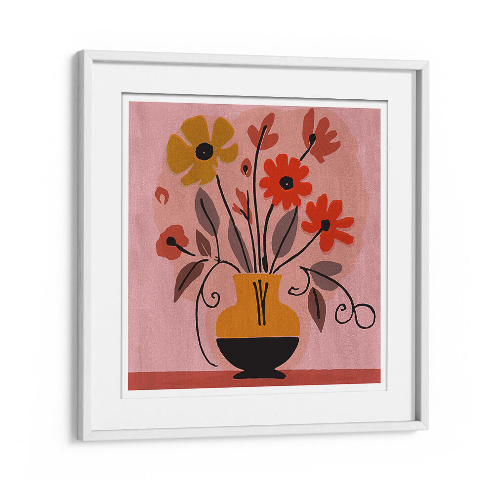 GOLDEN BOUQUET IN BLOOM , FLORAL FLOWER PAINTINGS