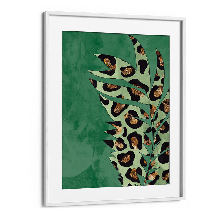 GREEN LEOPARD PRINT PALM LEAF , FASHION POSTERS