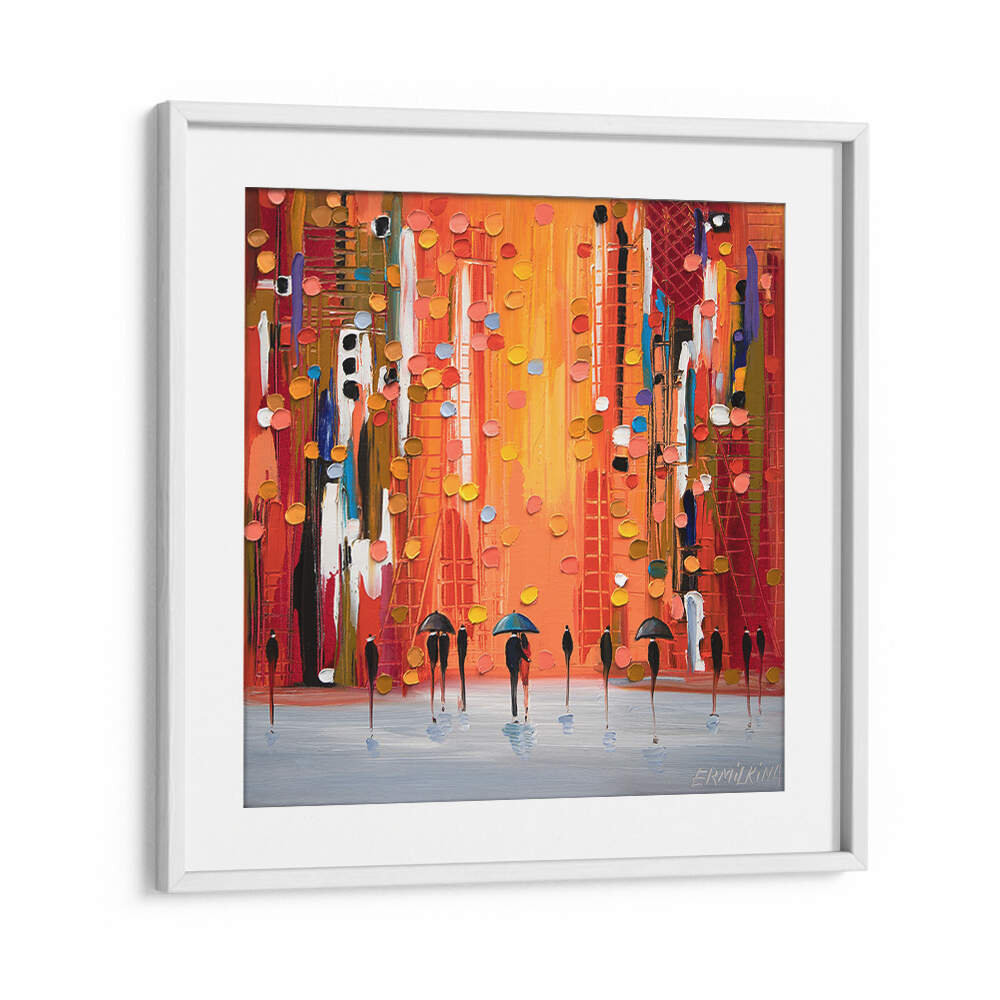 HOT RAINY SUNSET , MODERN IMPRESSIONISM PAINTINGS