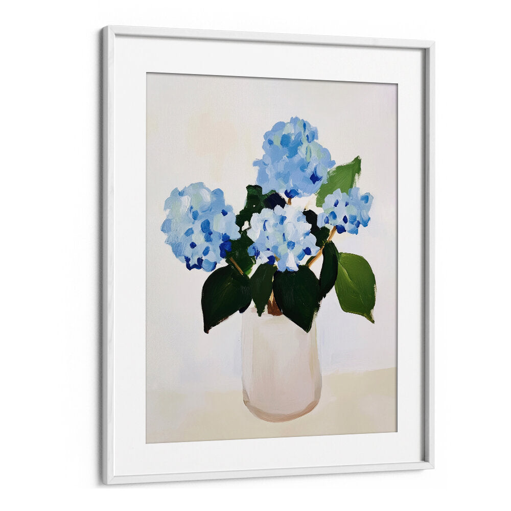 HYDRANGEAS IN VASE , FLORAL FLOWER PAINTINGS