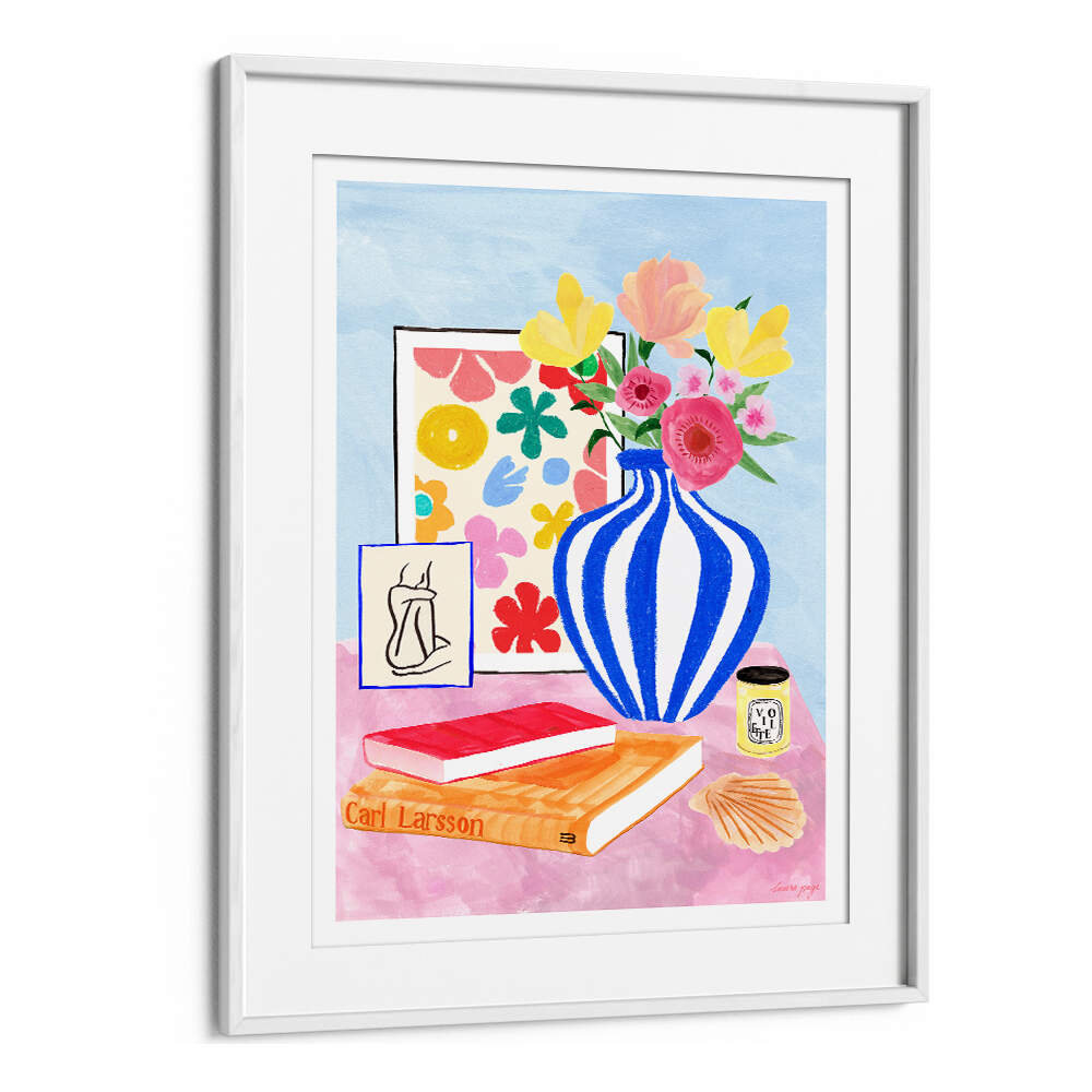 INTERIOR II , FLORAL FLOWER PAINTINGS