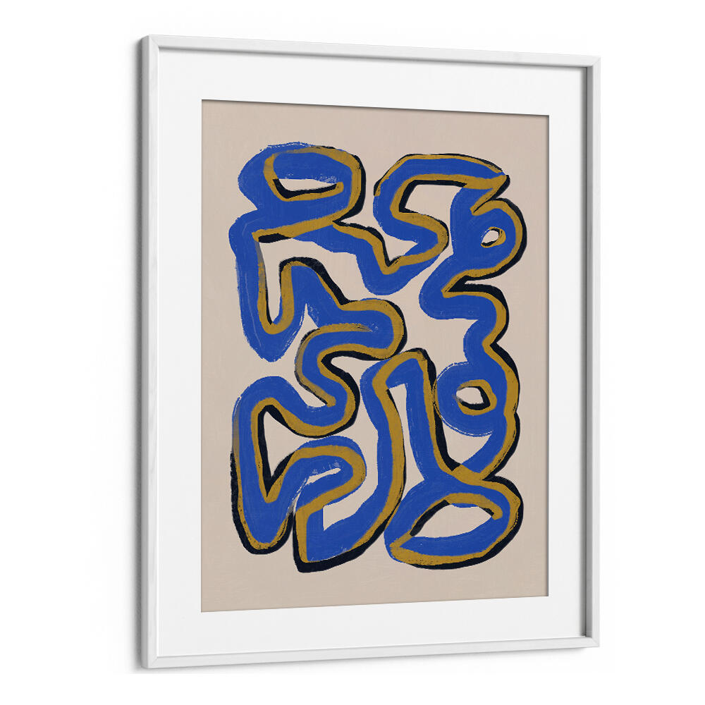 GINTERT WINED BLUE , LINE ART PAINTINGS