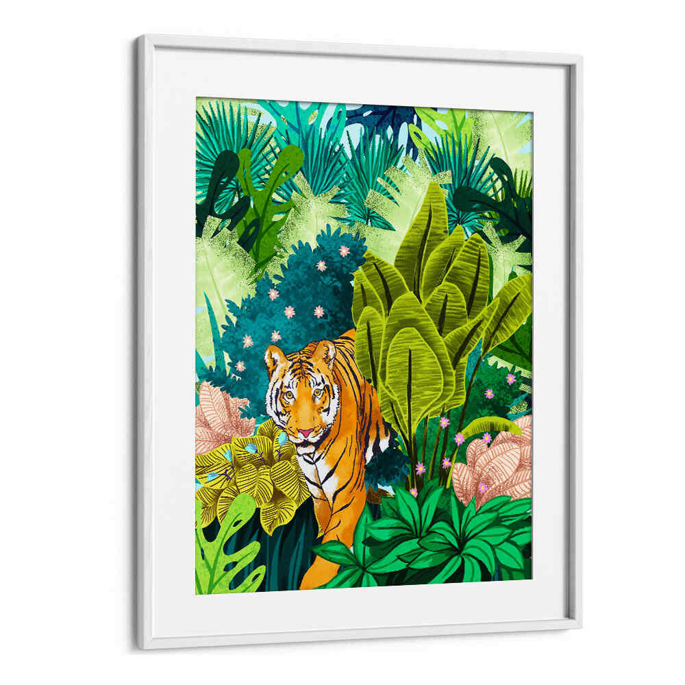 JUNGLE TIGER ART PRINT , ANIMAL PAINTINGS