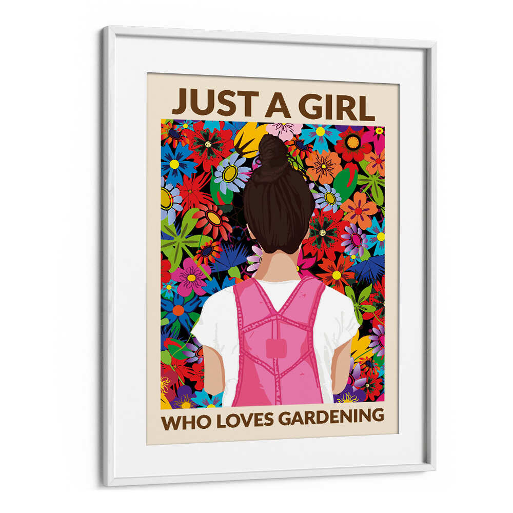 JUST A GIRL WHO LOVES GARDENING , QUOTES & TYPOGRAPHY POSTERS