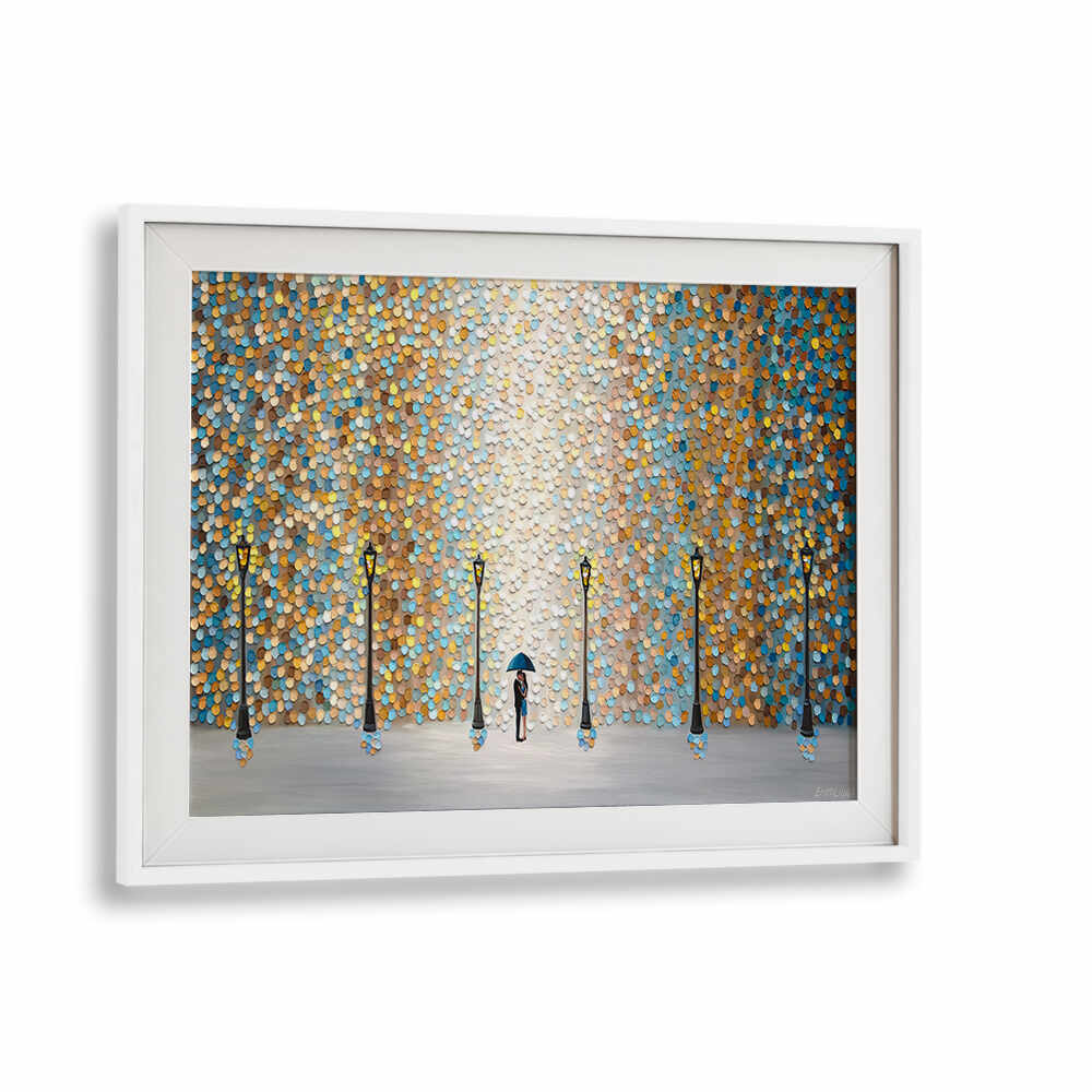 KISS UNDER THE GOLDEN RAIN , MODERN IMPRESSIONISM PAINTINGS