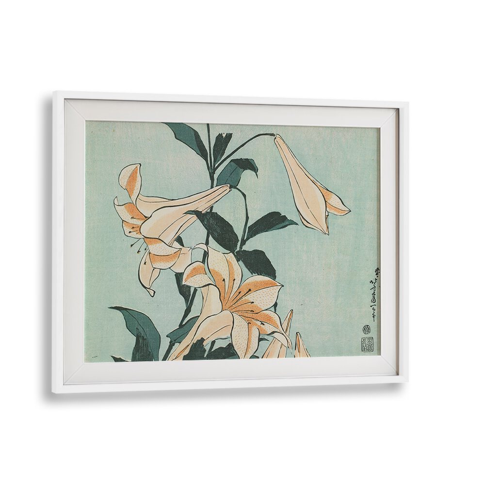 KATSUSHIKA HOKUSAI’S - LILIES (1833–1834) BY KATSUSHIKA HOKUSAI, JAPANESE PAINTINGS