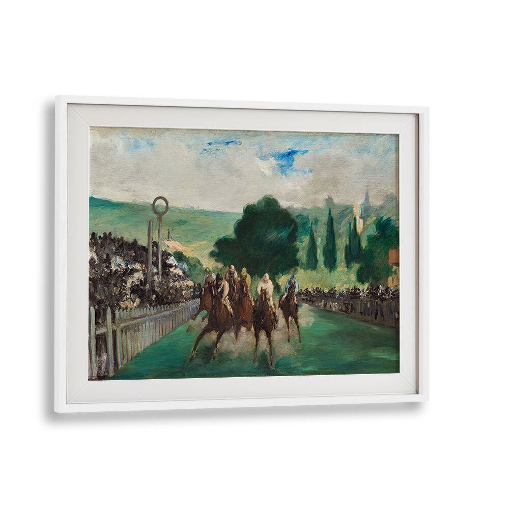 THE RACES AT LONGCHAMP (1866) BY EDOUARD MANET , VINTAGE PAINTINGS