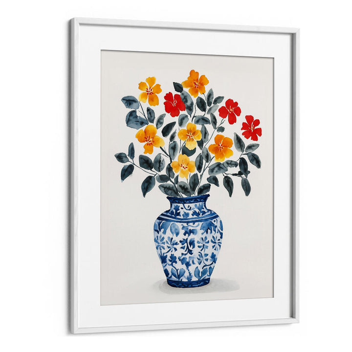 VIBRANT FLORAL VASE , FLORAL FLOWER PAINTINGS