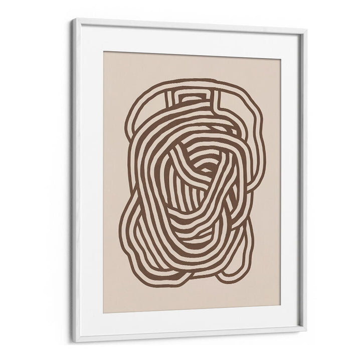 LINE ART ORGANIC SHAPE IN BEIGE , LINE ART PAINTINGS