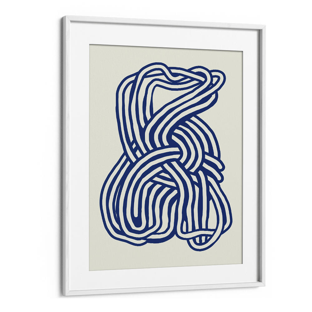 LINE ART ORGANIC SHAPE IN BLUE II  , LINE ART PAINTINGS