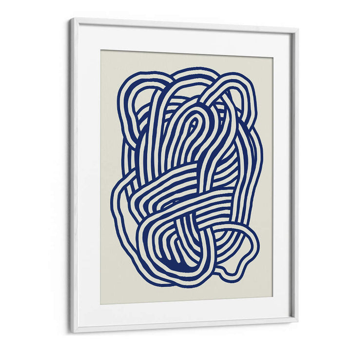 LINE ART ORGANIC SHAPE IN BLUE III , LINE ART PAINTINGS