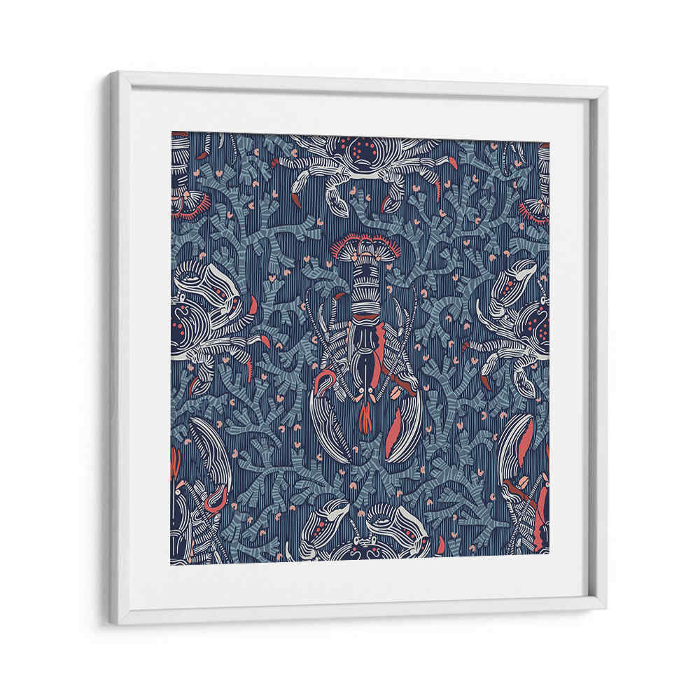 Vibrant LOBSTER AND CRAB NOSTALGIA I beach paintings, capturing playful coastal charm for your living space.